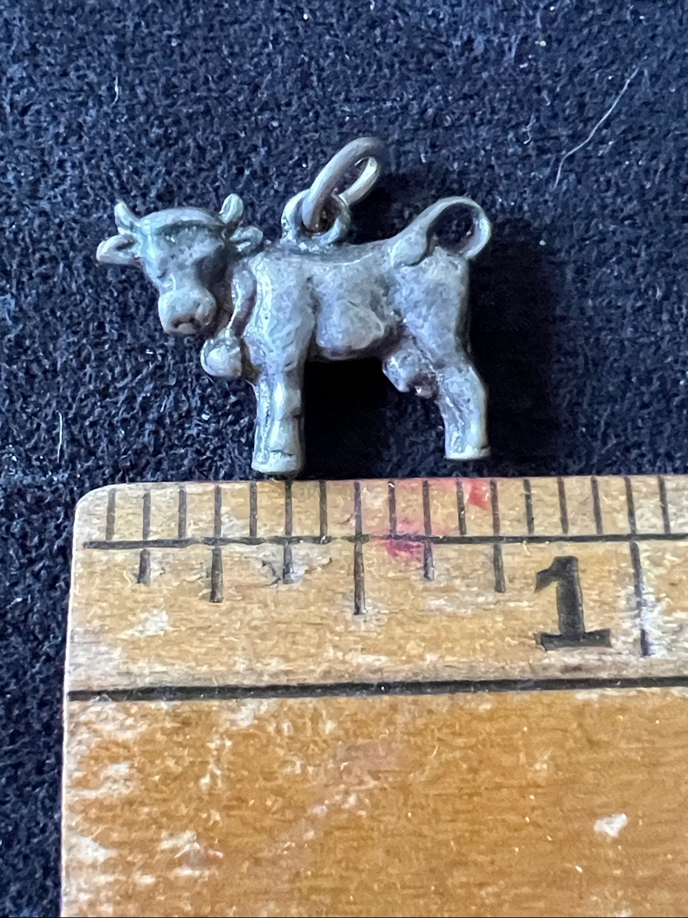 Antique 800 Silver cow bracelet charm